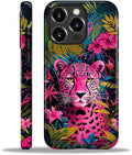 ZHEGAILIAN Case for iPhone 16 Pro, Panther Leopard Flower Durable Shockproof by Home