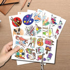 Cute Cartoon Art Supplies Vinyl Stickers Pack - Image 2