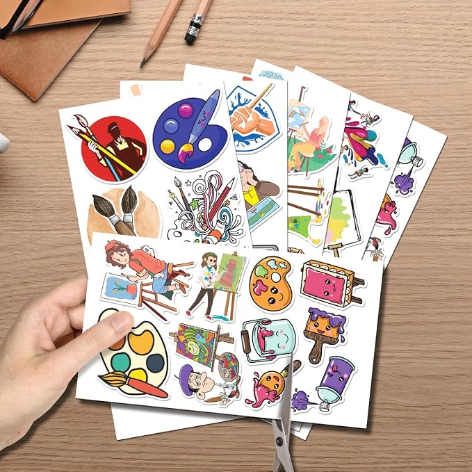Cute Cartoon Art Supplies Vinyl Stickers Pack - Image 2