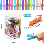 SANNIX 100Pcs Wooden Push Pin Clips, Bright Wooden Clips - Image 2
