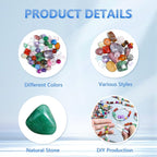 Beads for Jewelry Making, Mixed Bulk Natural Assorted Stone Beads for Crafts - Image 6