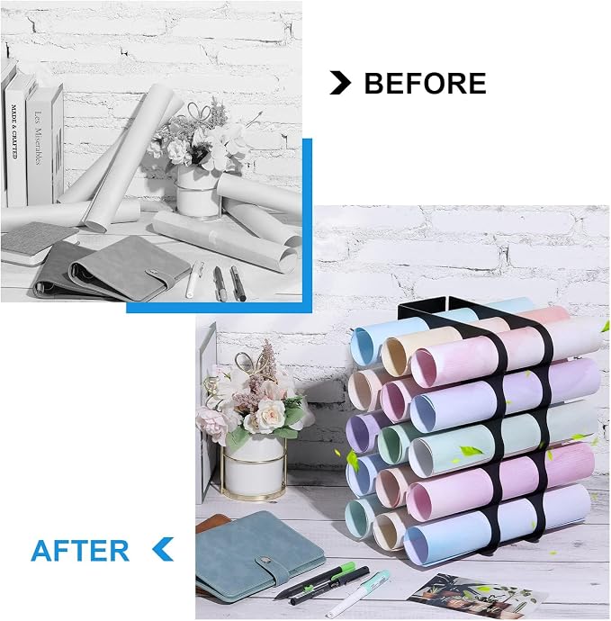 Outus Vinyl Storage Rack Acrylic 15 Holes Vinyl Roll Holder Craft Paper Storage - Image 6