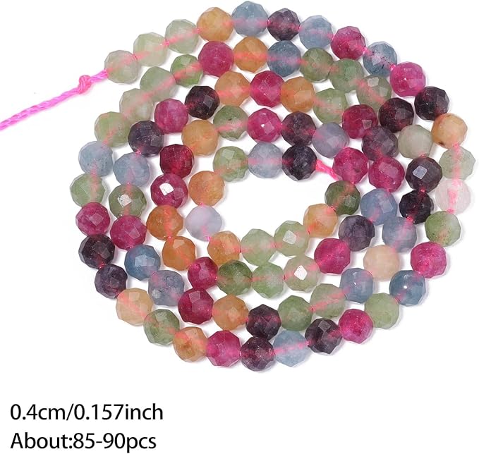 4mm 90pcs Colorful Tourmaline Tiny Gemstone Beads - Image 3