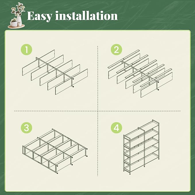 Huuger 5 Tier Bookshelf, Display Bookshelf - Image 9