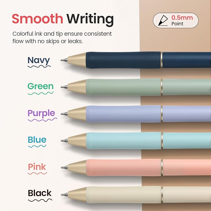 Taja Colorful Gel Pens, 0.5mm Fine Point Smooth Writing Pens - Image 3