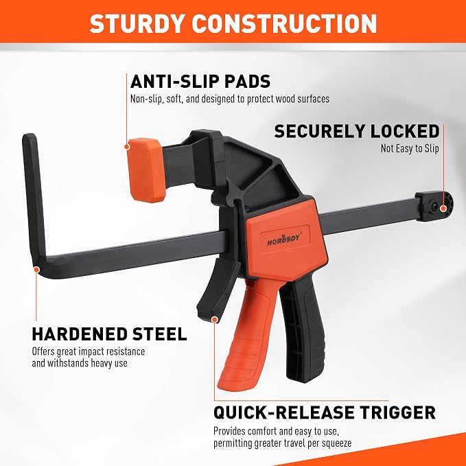 HORUSDY 2 Pieces Strong Hold Track Saw Clamps 6-Inch, Quick Release Track Saw - Image 6
