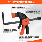 HORUSDY 2 Pieces Strong Hold Track Saw Clamps 6-Inch, Quick Release Track Saw - Image 6