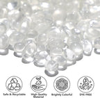 QYGL 0.55LB White Clear Glass Pebbles, Tumbled Sea Glass Stones - Image 2
