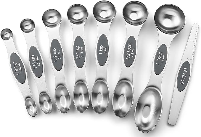 Spring Chef Stainless Steel Magnetic Measuring Spoons Set of 8 by SpringChef