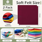 Wine Red Soft Felt Sheets for Crafts, 1.6mm Thick, Handmade Crafts, DIY Projects - Image 3