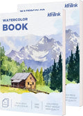 2 Pack Watercolor Paper Pad, 5.5x8.5 140lb/300g Water Color Paper, 20 Sheets by KINLINK