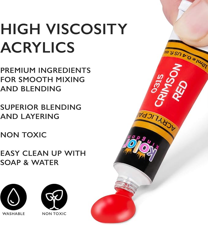 Acrylic Paint Set Canvas Art Paints 24 Colors Perfect Paint Finish - Image 2