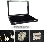Wudygirl 32 Pairs Jewelry Organizer Velvet Jewelry Tray Clear Lid Earring - Image 4