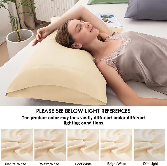 Pillowcases Queen Size 2 Pack, Cooling Viscose from Bamboo Pillow Cases - Image 6