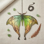 Green Luna Moth Acrylic Suncatcher - Image 2