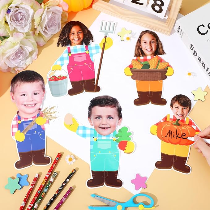 160Pcs Farm Animal Farmer Cutouts Back to School Bulletin Board Decoration Set - Image 4
