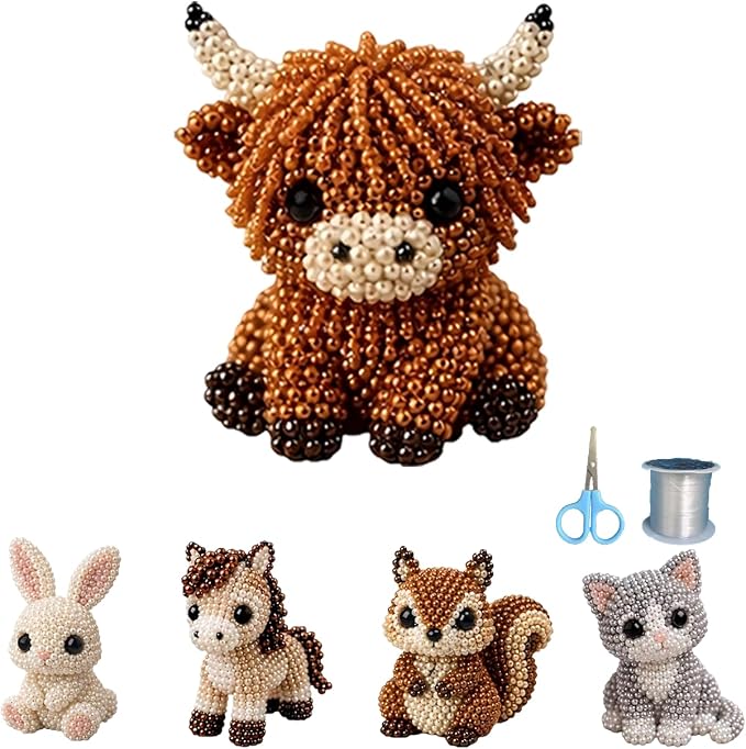 CJNEJGT Kid Friendly 3D Beaded Animal DIY Kit, Stress Relief Leisure DIY Bead by Unknown