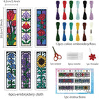 INFUNLY 6 Set Rose Window Cross Stitch Bookmark Kits - Image 2