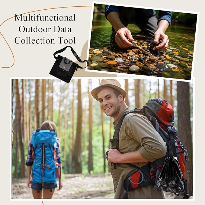 Collapsible Rock Collection Bag Foraging Pouch, Adjustable Waistband Mesh Bag - Image 6