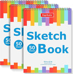 3-Pack 50 Sheets 9" x 12" Journal Kit, Spiral Bound Art Diary, Bulk School by Hapikalor