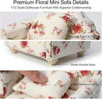 Dollhouse Couch with Pillow 1 12 Scale Miniature Sofa Arm Chair Living Room - Image 3