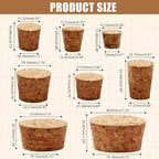 Uenhoy 40 Pcs Soft Wood Corks 8 Size, Wooden Tapered Cork Plugs Wine Bottle - Image 3