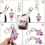 180Pcs DIY Angel Pendant Keychains Kit Includes Alloy Wing Spacer Imitated Bead - Image 5