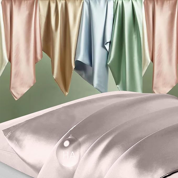 Silk Pillowcase 2 Pack, Mulberry Silk Pillow Cases Queen Size Set of 2 - Image 2