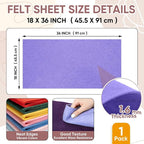Soft Felt Fabric Sheet 18" x 36", 1.6mm Acrylic Craft Felt, Lavender | Soft - Image 2