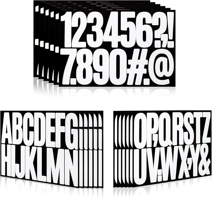 288 Pieces 18 Sheets Letter Stickers, Self Adhesive Vinyl Waterproof Mailbox by Llewyn