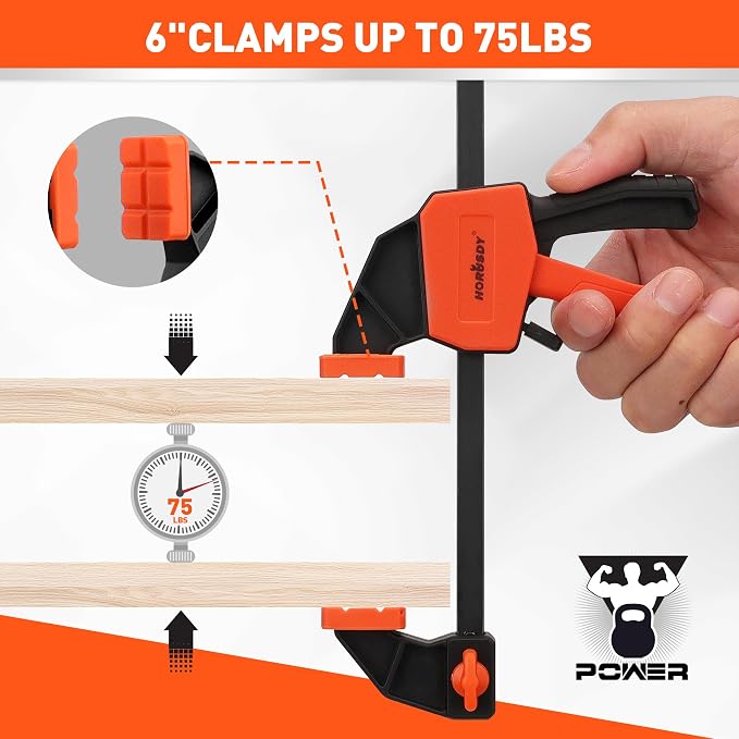HORUSDY 8-Pack Bar Clamp Set, Spring Clamp - Image 3