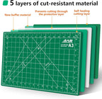 ArtAt Self Healing Cutting Mat: 12″x 18″ Green Double Sided Non-Slip 5 Layers - Image 5