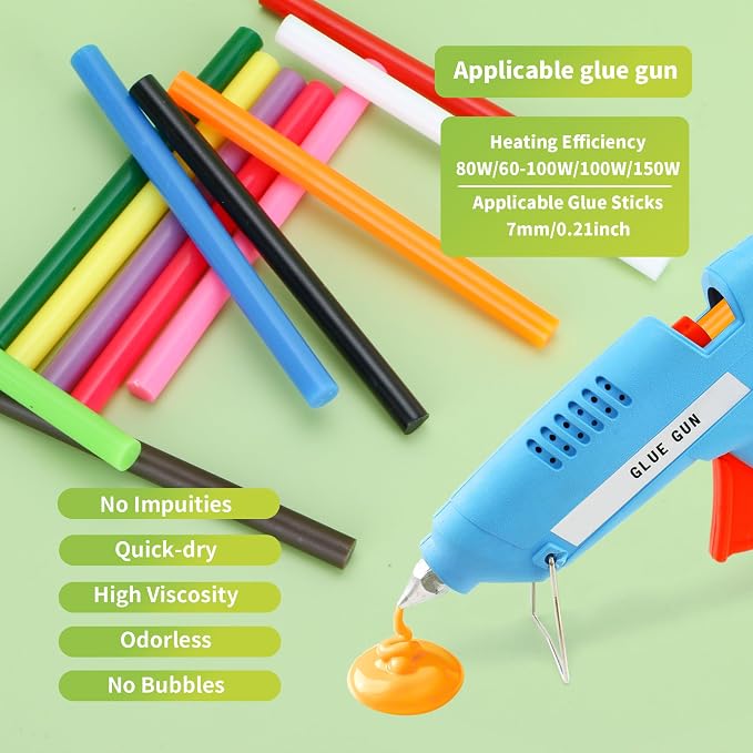 MATUFF Colored Hot Glue Sticks Mini 0.27" x 4" Most Popular 12 Colors EVA Hot - Image 5