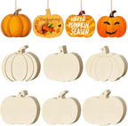 36Pcs Wooden Pumpkins Ornaments to Paint Halloween Thanksgiving Decoration by Sophena