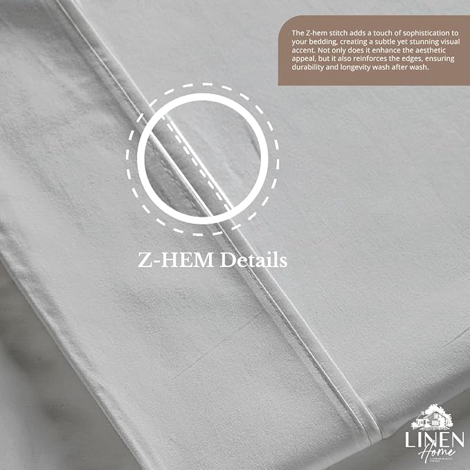 Linen Home 100% Cotton Percale 1 Flat Sheet, King Size - Image 5