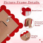 AceOrbit 4x6 Inches Red Flower Wavy Scalloped Picture Frame Cute Wavy Edge - Image 3