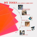 5 Pack Acrylic Sheet Pink Fluorescent Colored Translucent Sheets Easy to Cut - Image 3