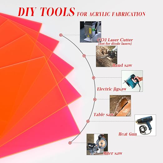 5 Pack Acrylic Sheet Pink Fluorescent Colored Translucent Sheets Easy to Cut - Image 3