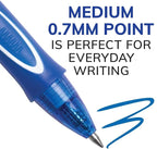 BIC Gelocity Quick Dry Blue Gel Pens, Medium Point, 12-Count Pack, Retractable - Image 3