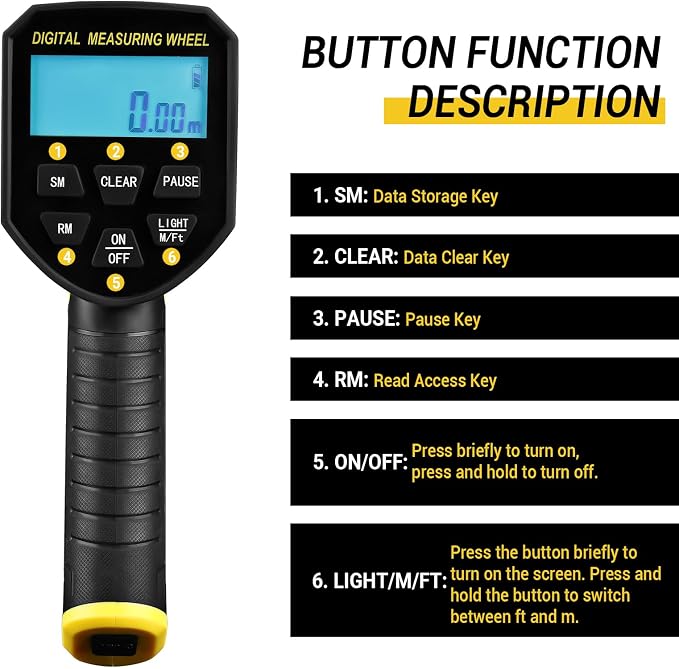 Measuring Wheel: DEKOPRO 6 Inch Digital Measuring Wheels, 4V Measure Wheel in - Image 3