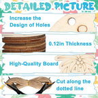 80PCS Unfinished Ornament Wood Crafts, Painting Blank Wooden Cutouts | DIY 10 - Image 3