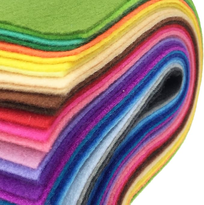 flic-flac 28pcs 12 x 12 inches 1.4mm Thick Soft Felt Fabric Sheet Assorted - Image 7