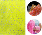 XHT 10 Pcs Sparkle PVC Vinyl Fabric, 8.3"x11.8" Clear Laser Star Printed - Image 5