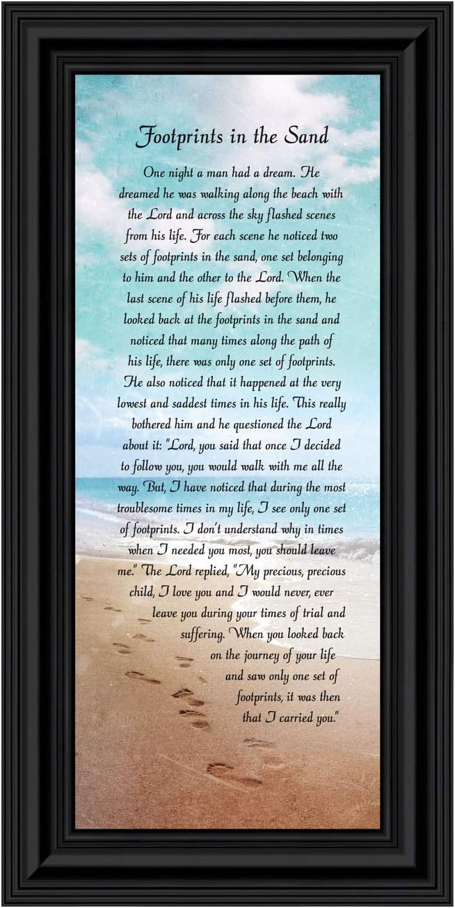 Footprints in the Sand Inspirational Wall Art, Beach Decor, Christian Gifts - Image 2