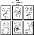 6 Pack Reusable Bathroom Stencils by XIAOSHAN