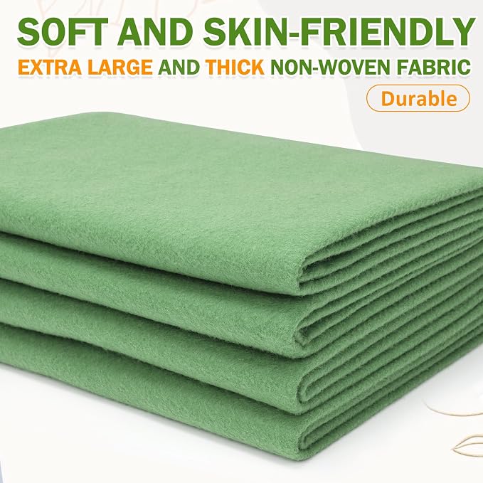 XSEINO Sage Green Large Felt Fabric 72" X 36 ", 1.4 mm Thick Soft Felt Fabric - Image 6