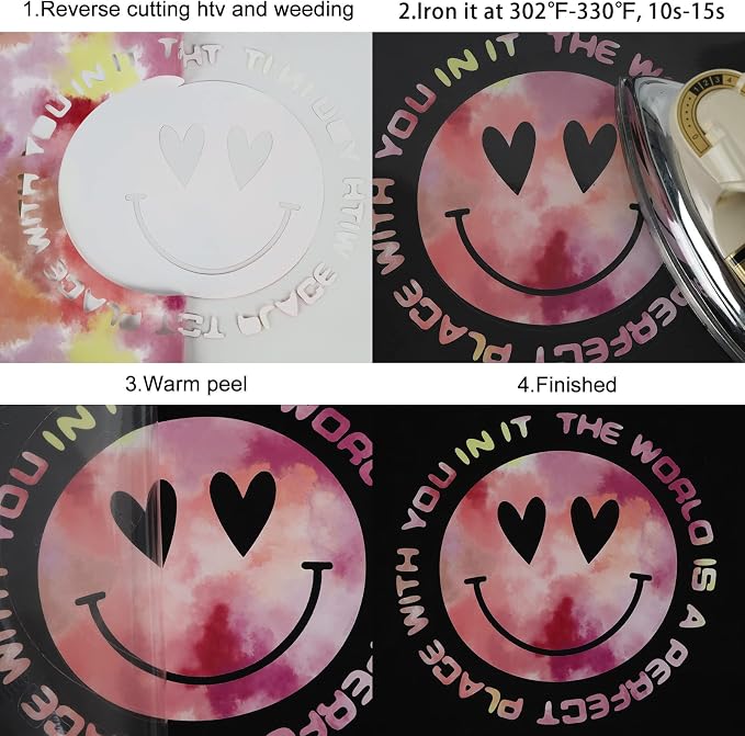 FUNKAKA Tie Dye HTV Heat Transfer Vinyl Bundle, 10 Sheets HTV Vinyl - Image 5