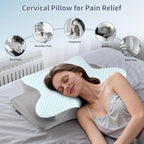 Cervical Neck Pillow for Pain Relief, Memory Foam Contour Orthopedic Pillow - Image 2