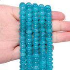 Songxi 5x8mm Natural Lake Blue Chalcedony Stone Rondelle Beads, Gemstone by SongXi