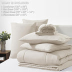 CozyLux Oversized King Comforter Sets Beige, 7 Pieces Bed in a Bag, Ultra-Soft - Image 6